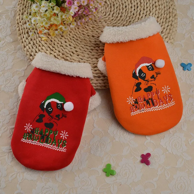 

Pet Christmas Cute Button Warm Jacket Small And Medium Dogs Autumn And Winter 2-legged Coat Pd