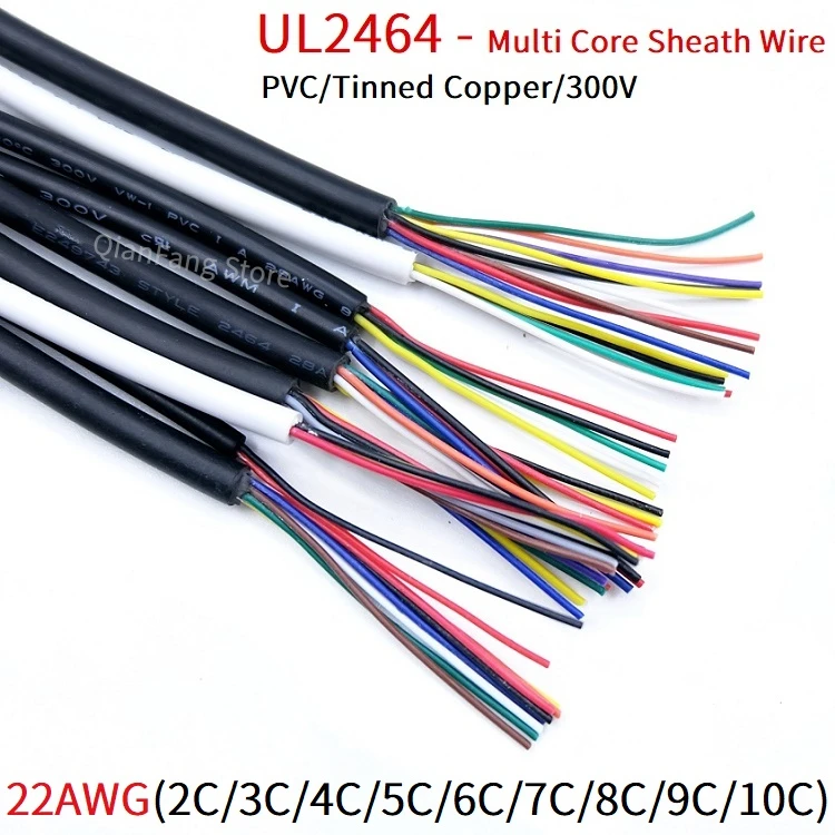 Cable enchapado de 1M 22AWG Channl, línea de Audio 2, 3, 4, 5, 6, 7, 8