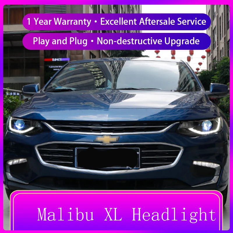 

Головная лампа для Chevrolet Malibu XL, светодиодная фара 2017-2018 с динамическим сигналом, LED DRL, автостайлинг
