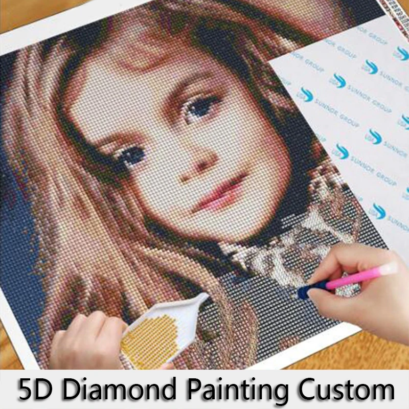 House DIY Portrait Diamond Painting Lovely Embroidery Full Square Drills Display
