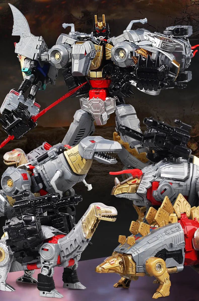 BMB трансформация Dinoking Volcanicus Grimlock Slag Sludge Snarl Swoop slash Dinobots 5в1 сплав фигурка робота игрушки