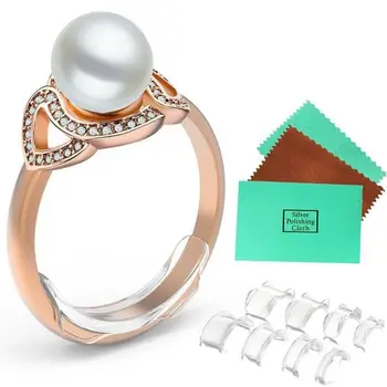 

8 pcs/Set Invisible Ring Size Adjuster for Loose Rings Durable Transparent Guard