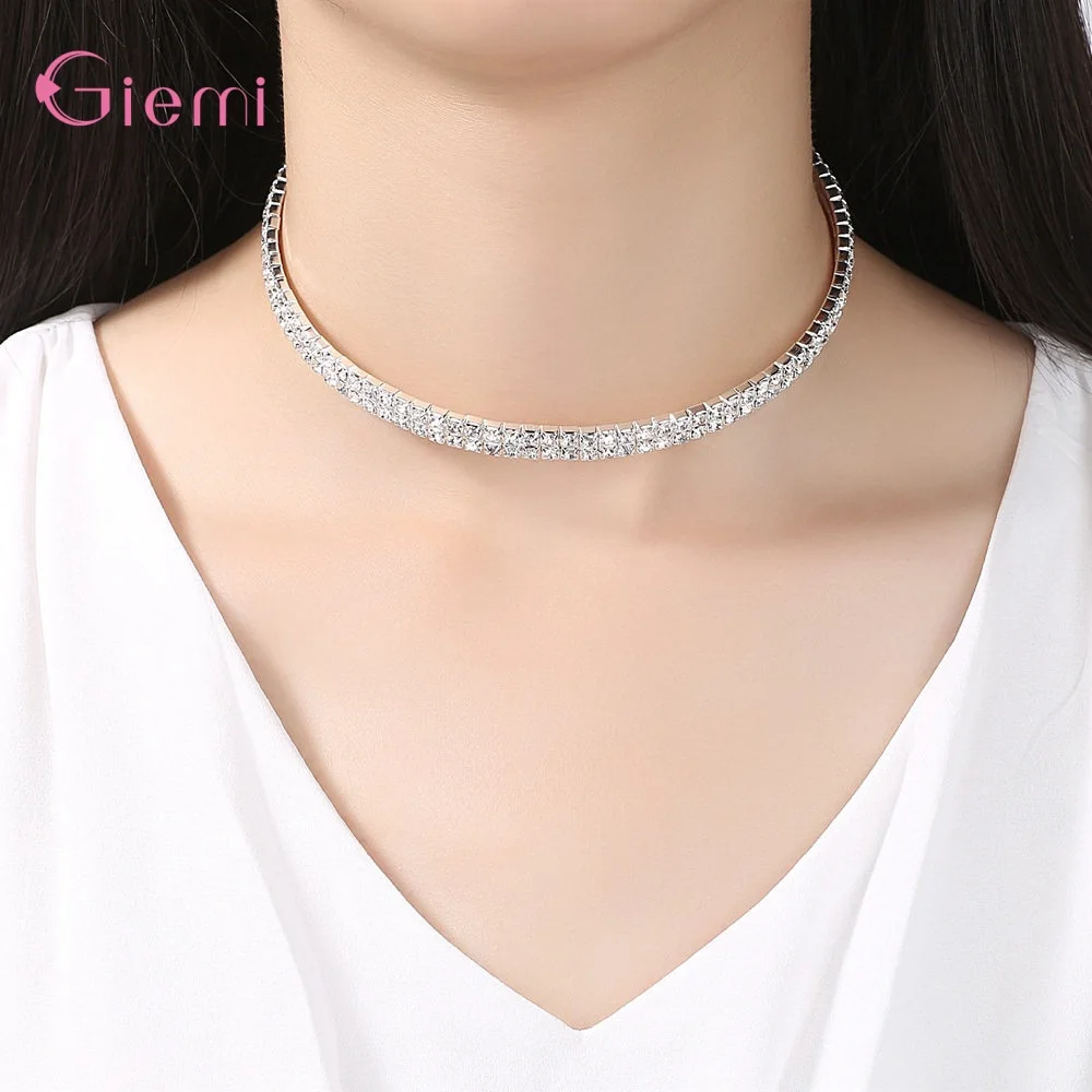 Best Seeling Wedding/Engagement Party Decoration Jewelry Accessory 925 Sterling Silver Tennis Choker For Women Girls | Украшения и
