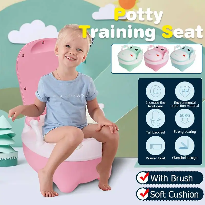 Niños bebé orinal asiento de entrenamiento desmontable no antideslizantes baño silla con tapa Panda de dibujos animados niños baño entrenador portátil orinal