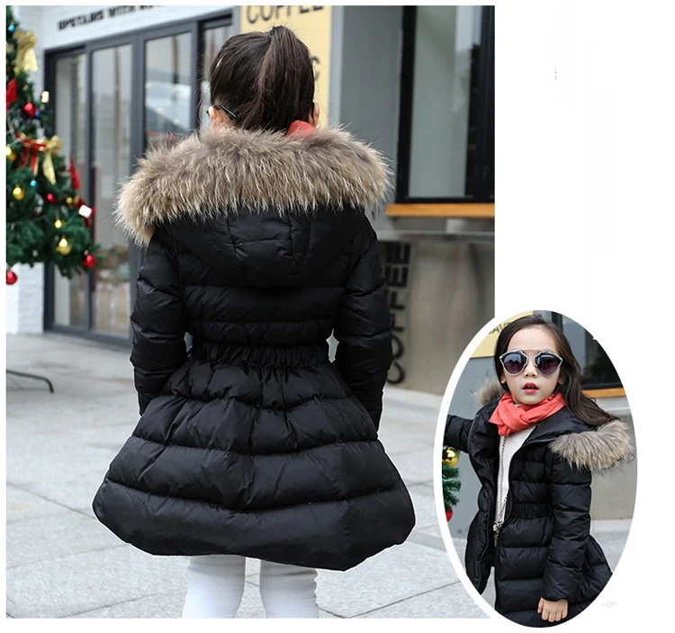 Зимнее пальто для маленьких девочек русская теплая верхняя одежда с меховым капюшоном для маленьких детей, парка, куртки Детская осенняя одежда для девочек 6, 8, 10 лет