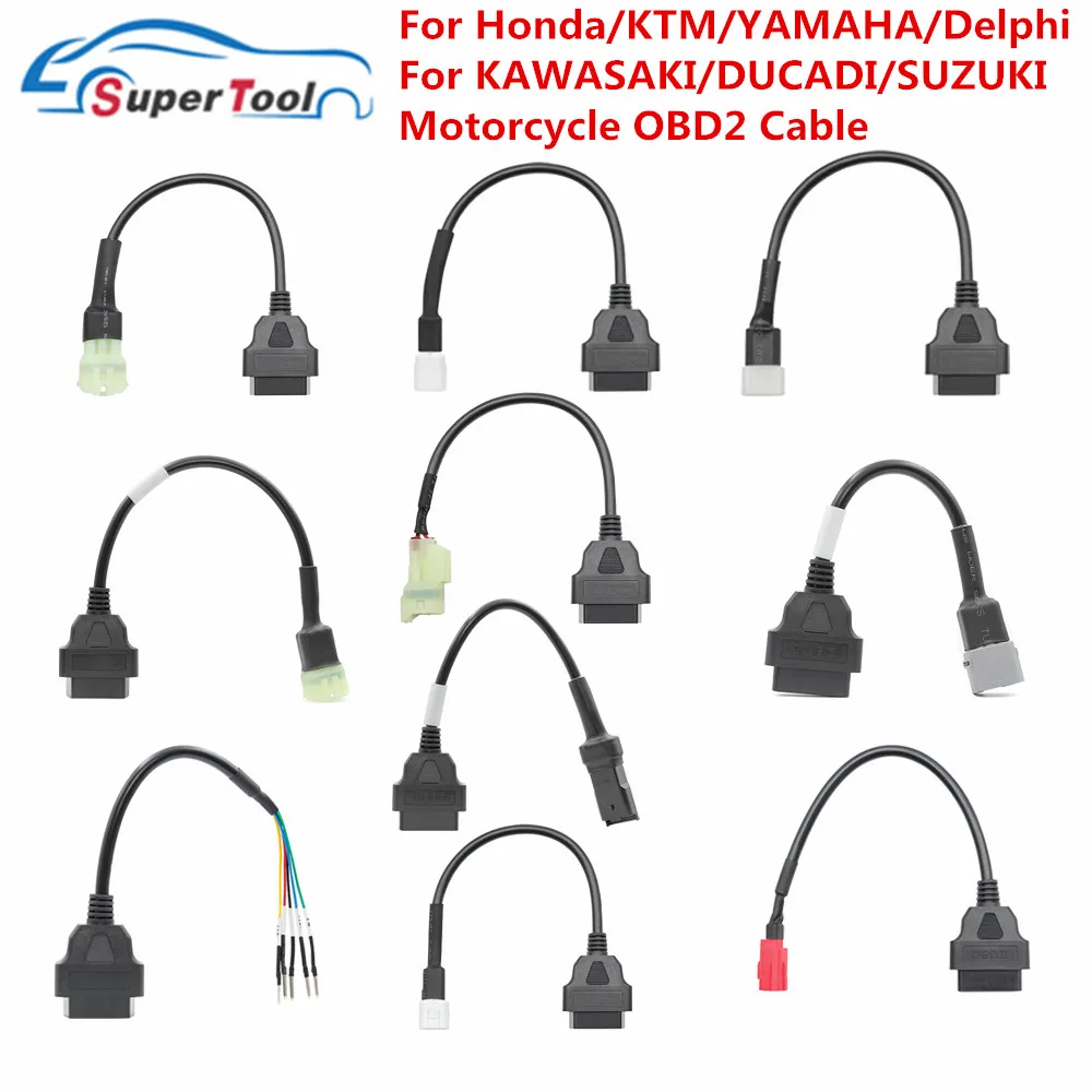 OBD2 Connector Universal K CAN 6Pin to 16Pin Adapter Cables For YAMAHA 3Pin Honda 4Pin KTM 6 Pin Ducat obd2 connector