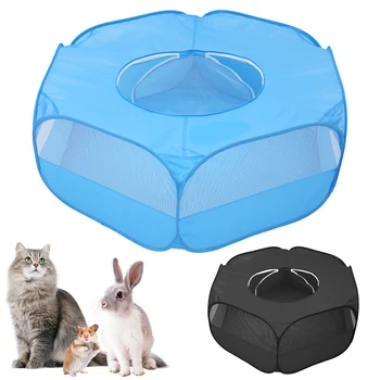 

Portable Folding Pet Tent Dog House Octagonal Cage For Cat Tent Playpen Puppy Kennel Easy Operation Fence Outdoor Big Dogs House