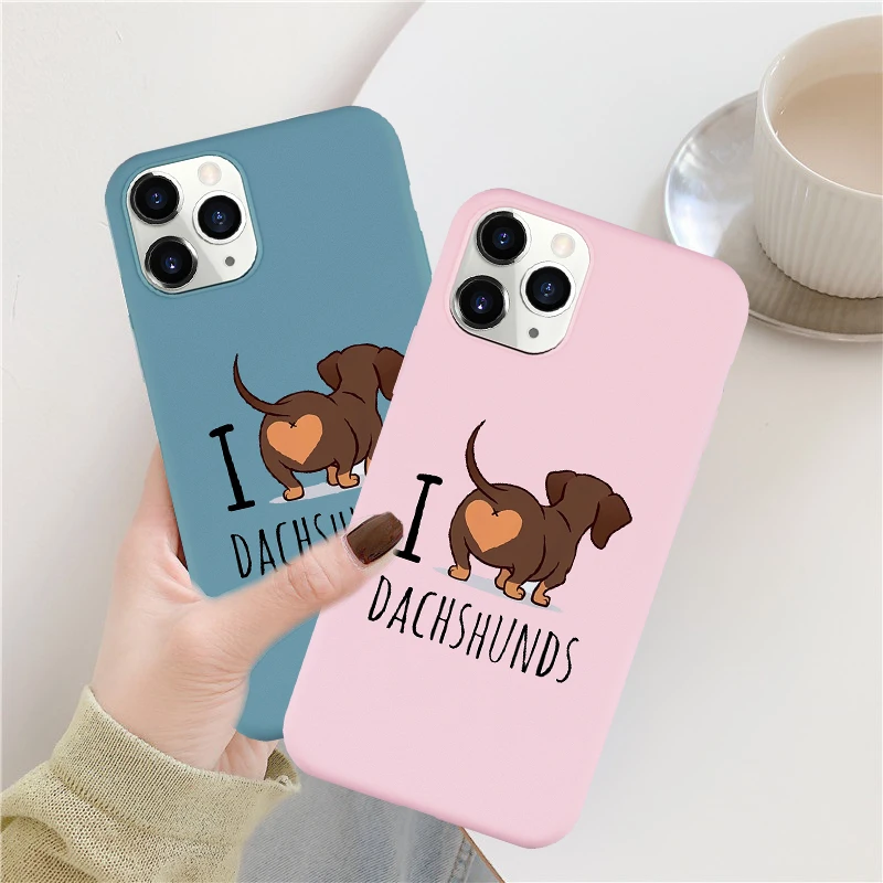 Мягкий силиконовый чехол с надписью JAMULAR Kawaii I Love Dachshunds для iPhone 11 Pro 12 XS MAX 7 XR X SE20 8