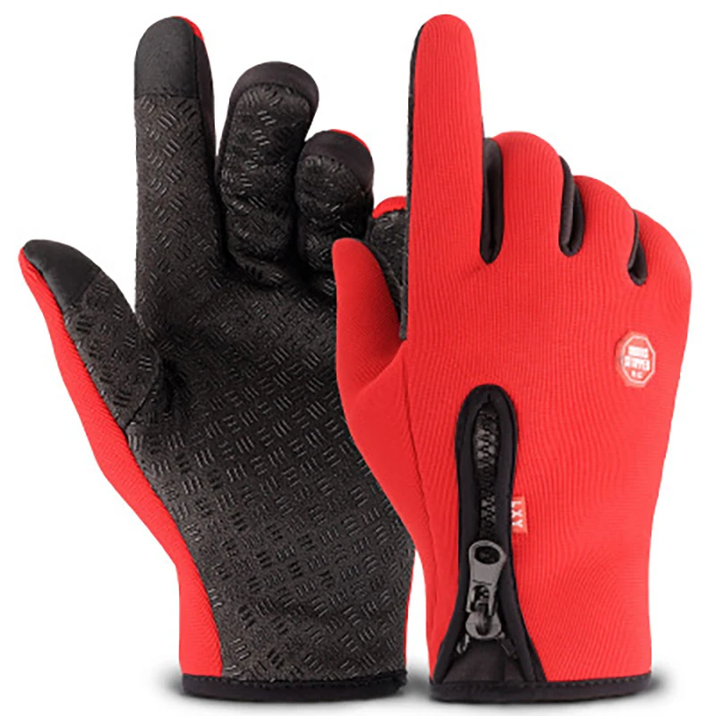 Лыжные женские водонепроницаемые и непромокаемые модные уличные ветрозащитные спортивные перчатки на молнии для верховой езды женские теплые перчатки с сенсорным экраном мужские перчатки