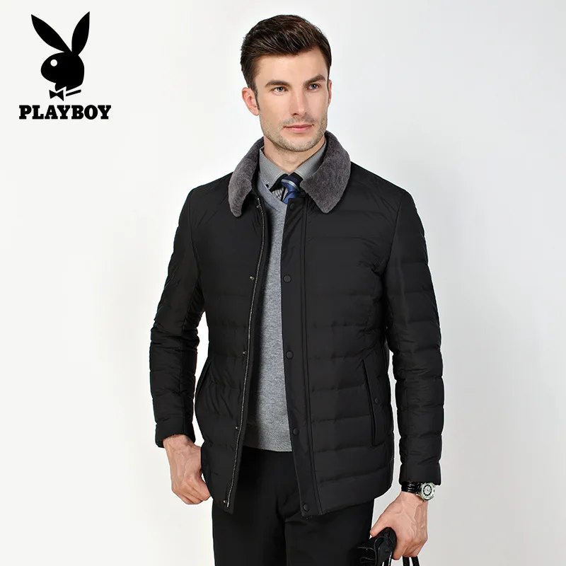 

Playboy Cotton clothing men's autumn and winter business gentleman casual wool lapel comfortable warm jacket