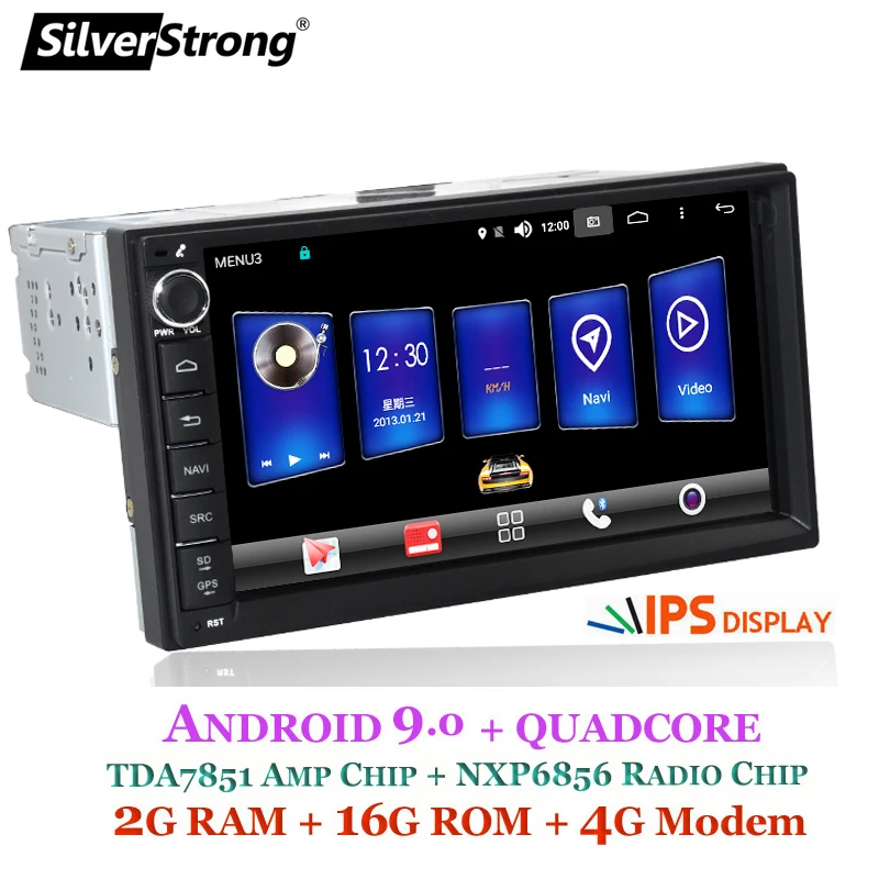 SilverStrong Android9 1Din " Универсальный Автомобильный dvd радио Мультимедиа Bluetooth gps Навигация стерео MirrorLink 707M3