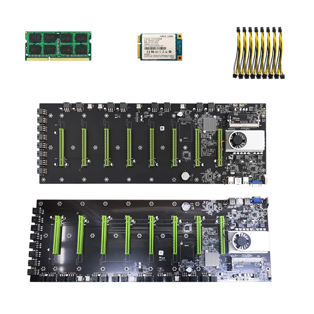 BTC-D37 8 материнская плата для майнинга графики 8x PCI Express 16X DDR3 SODIMM компьютера |