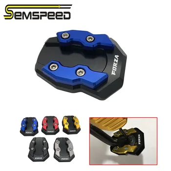 

SEMSPEED Motorcycle logo FORZA Foot Side Stand Pad Plate For Honda Forza300 250 125 MF13 MF14 Kickstand Extension Pads Support