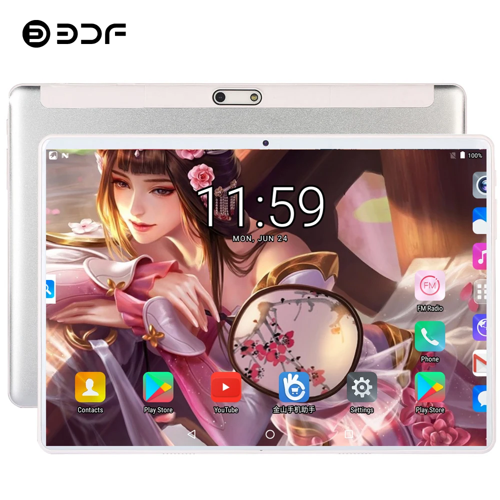 

BDF 2020 New 10 Inch 3G Phone Tablet Pc 4/Quad Core 1GB RAM 32GB ROM 1280*800 IPS 2.5D Tempered Glass 10.1 Tablets Android 7.0