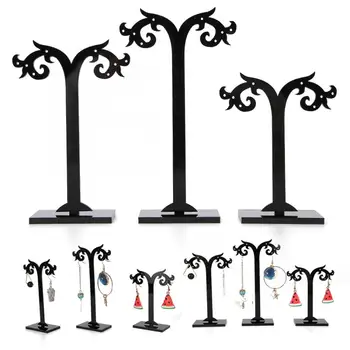

portable 2 Sets DIY Assembly Acrylic Earrings Jewelry Display Stand Organizer Storage Rack jewellery organizer