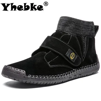 

Yhebke Hot Men's Snow Boots Quality Casual Men Winter Boots Outdoor Light Leather Shoes 2020 High Top Male Sneakers Size 38-48