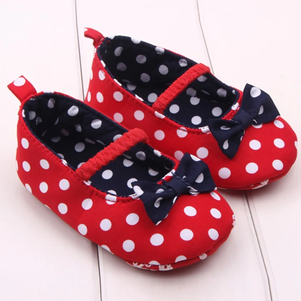 Tanio Śliczne buty dla niemowląt nowonarodzone dziewczyny buty Dot Bowknot