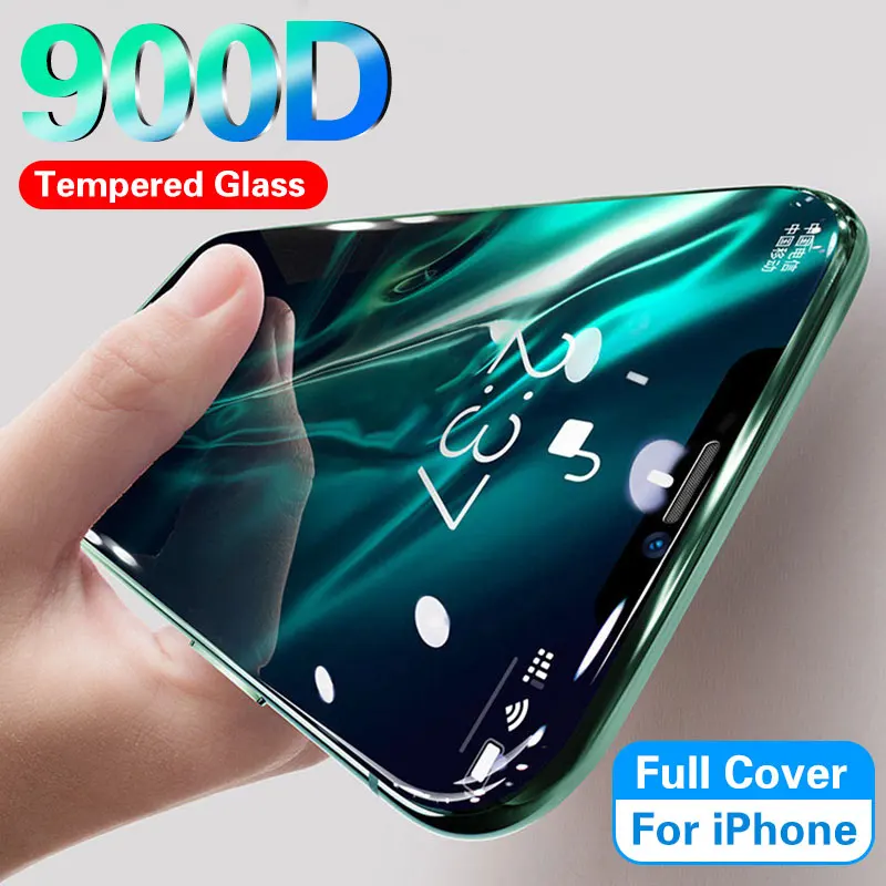 

900D Protective Glass on For Iphone 11 11Pro Max 6 6s 7 8 Plus Glass Full cover for iphone X XR XS 11 Max Screen Tempered Glass