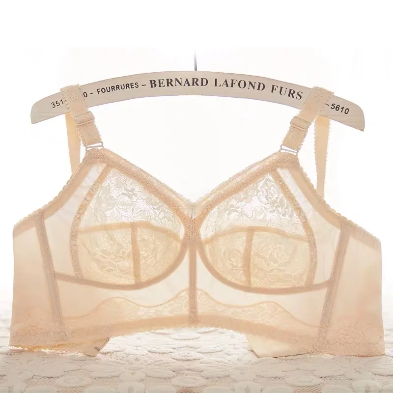 Women's Wireless Plus Size Non Padded Floral Lace Comfortable Bra 32 34 36 38 40 42 44 46 B C D E F G H