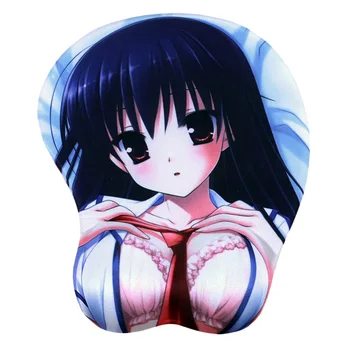 

FFFAS Wrist Rest Mouse Pad Mat Fashion 3D Chest Breast Bosom Bust Mousepad Keyboard Cushion Big Eyes Girl Boy Friend gift fun