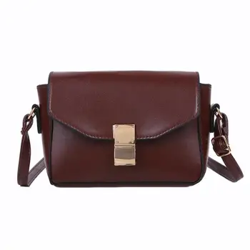 

New Fashion PU Leather Solid Color Women Shoulder Messenger Daily Handbags Retro Female Crossbody Small Square Bags