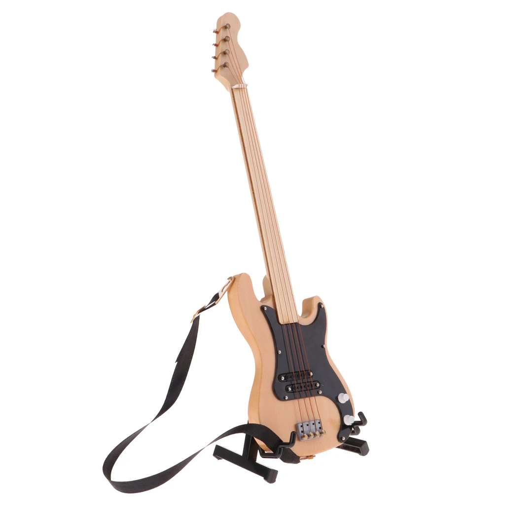 1/6 Delicate Wooden Electric Bass Model Musical Instrument for Action Figures   Kit #1