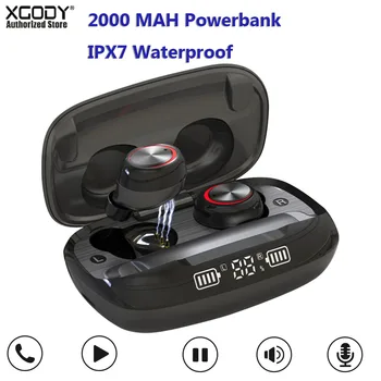 

Xgody H02 TWS 5.0 bluetooth earphone wireless headset waterproof earbuds earphone with charging box cordless earbuds