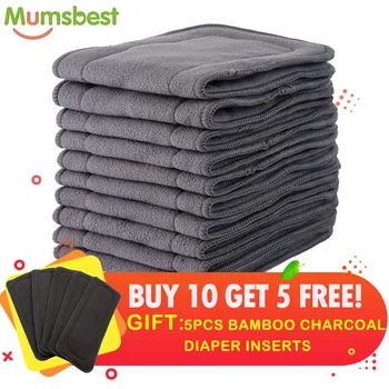 

Charcoal Bamboo Insert Cloth Diaper Mat Soft Nappy High Absorbent Keep Dry Fast 4 Layers Insert Buy 10 Get 5 FREE