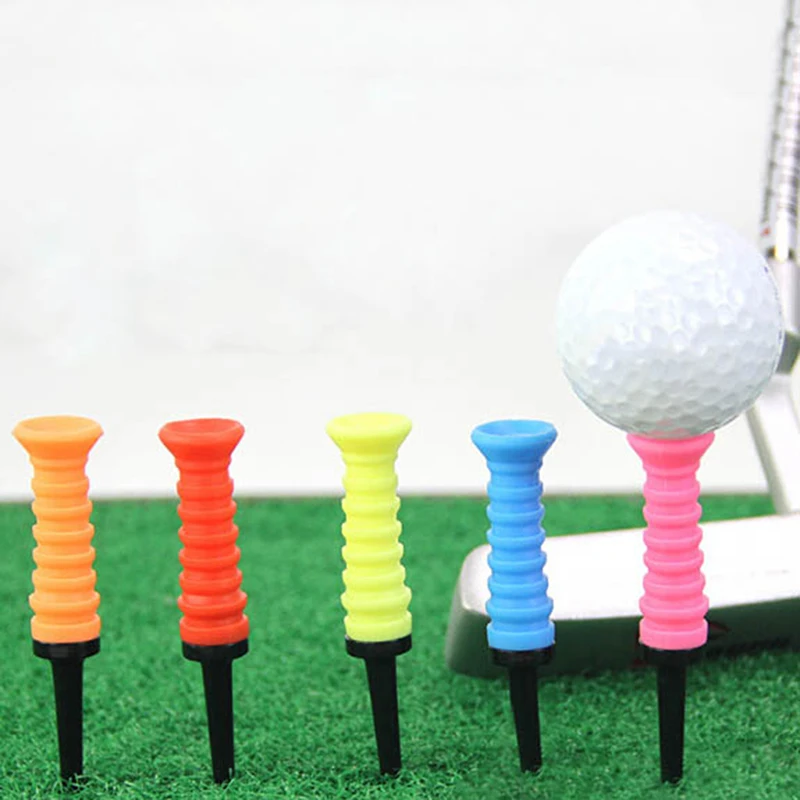 Golf Elastic Tee Soft Rubber Sleeve Ball Nail Elastic Soft Ball Nail Limit Resistance Ball Tee Accessories Random Color