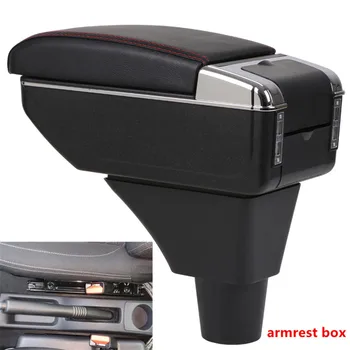 

For Renault Sandero Stepway armrest box central Store content Storage box armrest box with cup holder ashtray USB interface