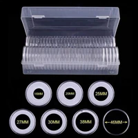 HOT-46 mm Coin Capsules Plastic Round Coin Holder Case and 7Sizes (16/20/25/27/30/38/46mm) Protect Gasket 2