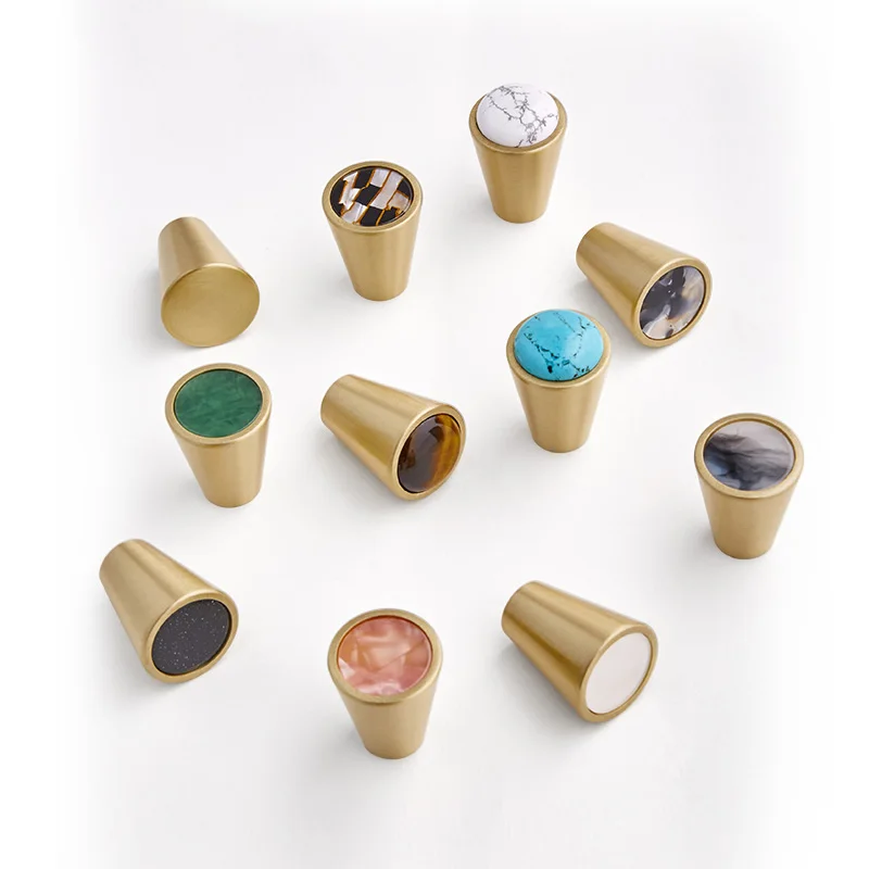 

Solid Brass Door Knobs and Handles for Kitchen Cabinet Copper Furniture Handles Drawer Pulls Wall Hanging Hooks Pink Green