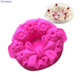 

Bow Pattern Silicone Fondant Cake Mold Christmas Baking Tools DIY Chocolate Biscuit Mold Christmas Mold Cake Decorating Tools
