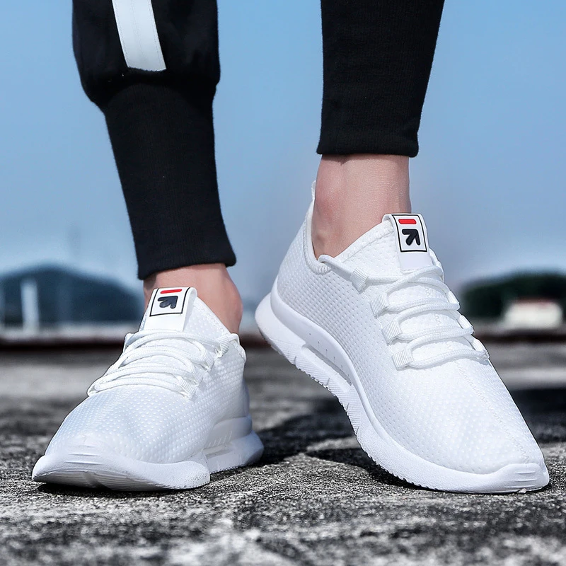 Baskets basses à lacets pour hommes, chaussures vulcanisées, blanches, moins chères, mode 2020