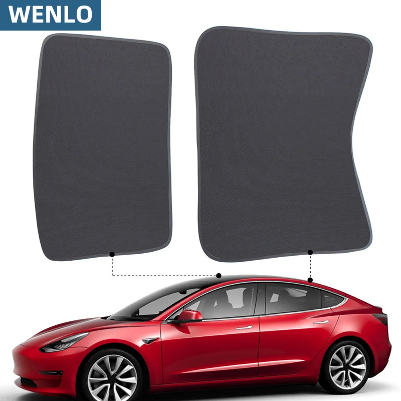 

For Tesla Model 3 Car Sunroof Sunshade Front And Rear Skylight Windshield Glass Roof Shading Net Auto Accessories