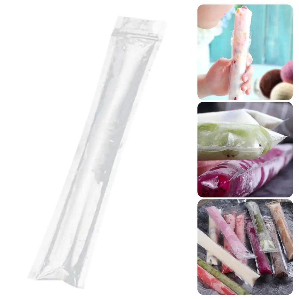 

100 Packs Summer Homemade Lollipop Ice Bag With Sealing Disposable Ice Pop Mold DIY Bag