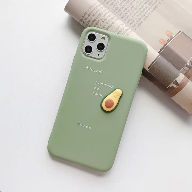 Lovebay милый 3D узор чехол для телефона для iPhone 11 Pro XS Max XR X 8 7 6 6S Plus 11 милый фруктовый авокадо Мягкий ТПУ, конфетный задний Чехол - Цвет: AC8447