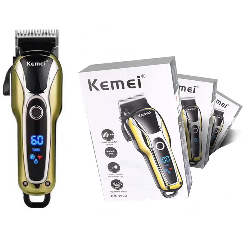 Kemei 1990プロフェッショナル液晶ディスプレイ高速急速充電電気コードレス充電式ヘアカッター機|AC/DC Adapters| - AliExpress