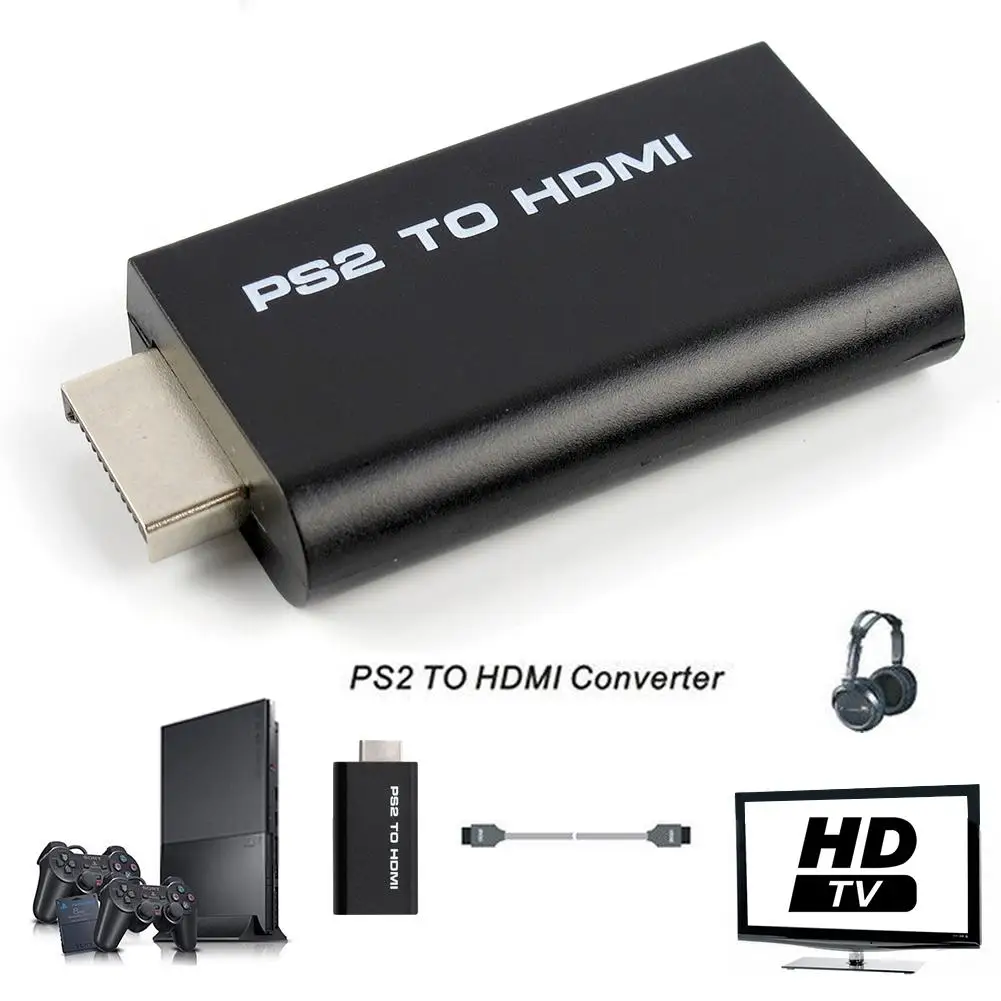 PS2 к HDMI аудио видео конвертер адаптер с 3,5 мм аудио выход PS2 плеер к HDMI для поддержки 480i 576i 480P HDTV
