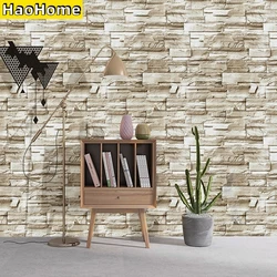 HaoHome Stone Peel and Stick Wallpaper Faux Brick Vinyl Wallpaper Sticker Decorative Contact Paper for  Walls Counter Home Decor