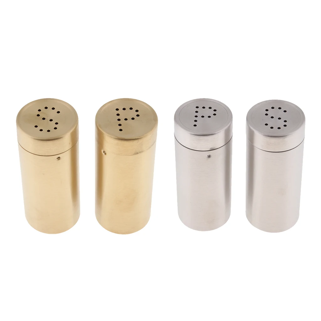 2Pcs Salt Pepper Stainless Steel Mill Salt Mill - Gold, 8.8X3.8cm