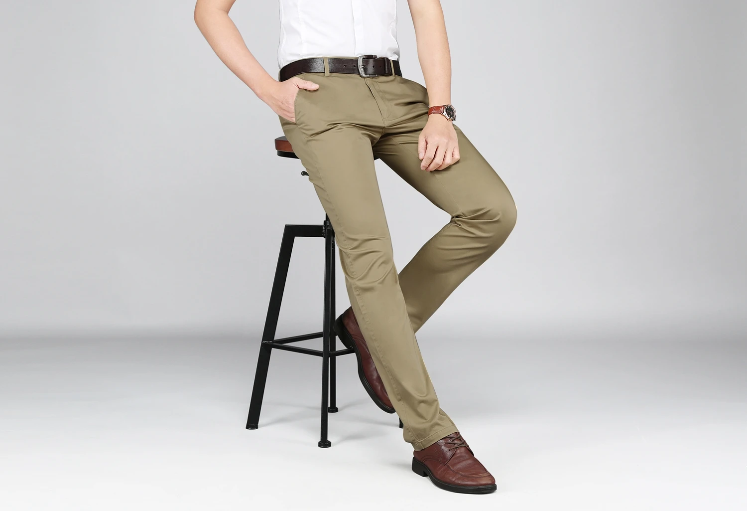 DAISHU летние новые высококачественные хлопковые мужские брюки средняя талия прямые Весенние длинные мужские классические деловые Брюки Полная длина 28-44