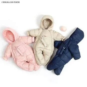 

Winter Baby Snowsuit Duck Down Baby Romper Outerwear Baby Girl Boy Romper Windproof Infant Baby Snow Wear Baby Winter Clothes