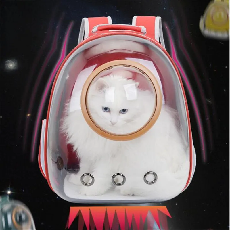Сумка для кошек, удобная для переноски, ПВХ, для путешествий, открытый, прозрачный, дышащий рюкзак для кошек и собак
