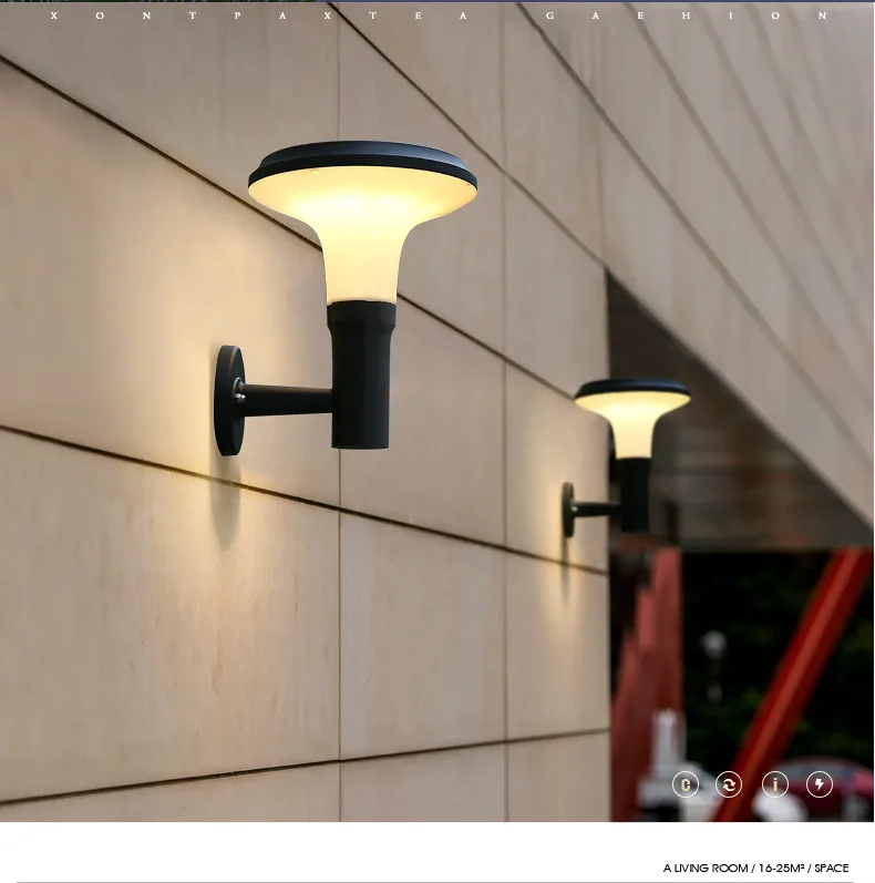 Solar wall lamp outdoor courtyard lamp outdoor waterproof simple American wall lamp villa terrace landscape lamp