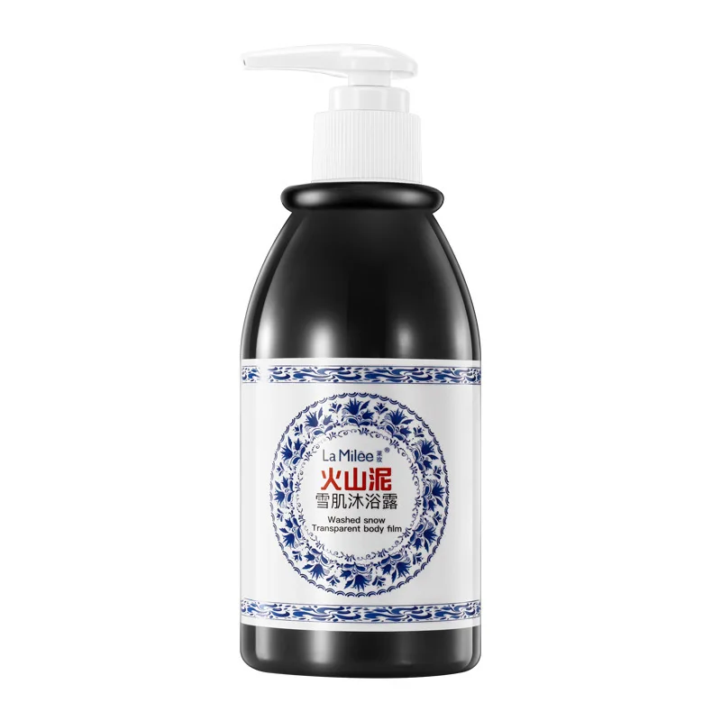Volcanic Mud Shower Gel Whole Body Wash Fast Whitening Deep Clean Skin Exfoliate Moisturizing Body Care 250ml