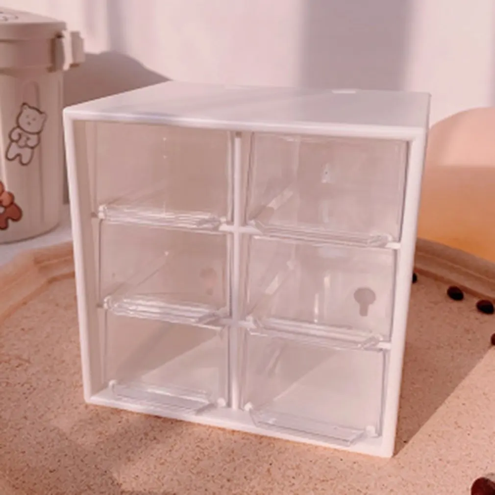 

Six Grids Dustproof Drawer Storage Box Desktop Stationery Jewelry Hand Account Cosmetics Storage Box