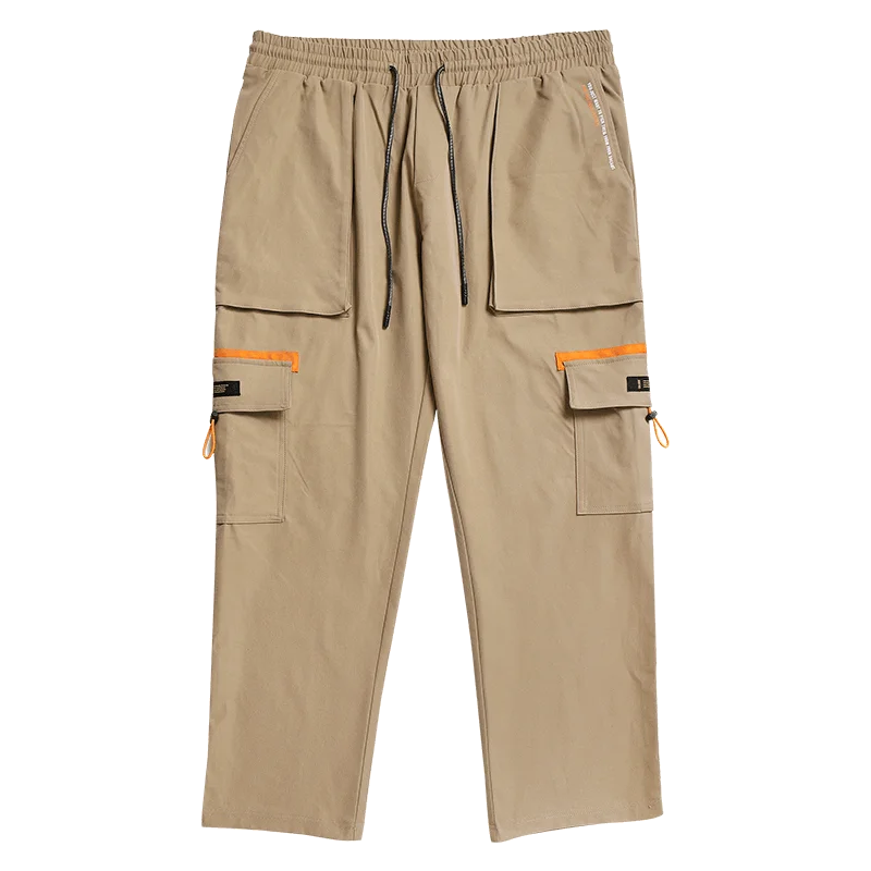 Хаки 80 кг-140 кг TW оверсайз Для мужчин брюки Мужской Cargopants брюки в стиле хип-хоп - Цвет: Хаки