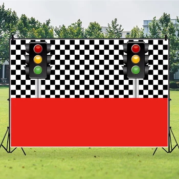 

Racing Car Game Traffic Light Newborn Baby Shower Boy 1st Birthday Backdrop Custom Vinyl Photography Background Photophone Prop