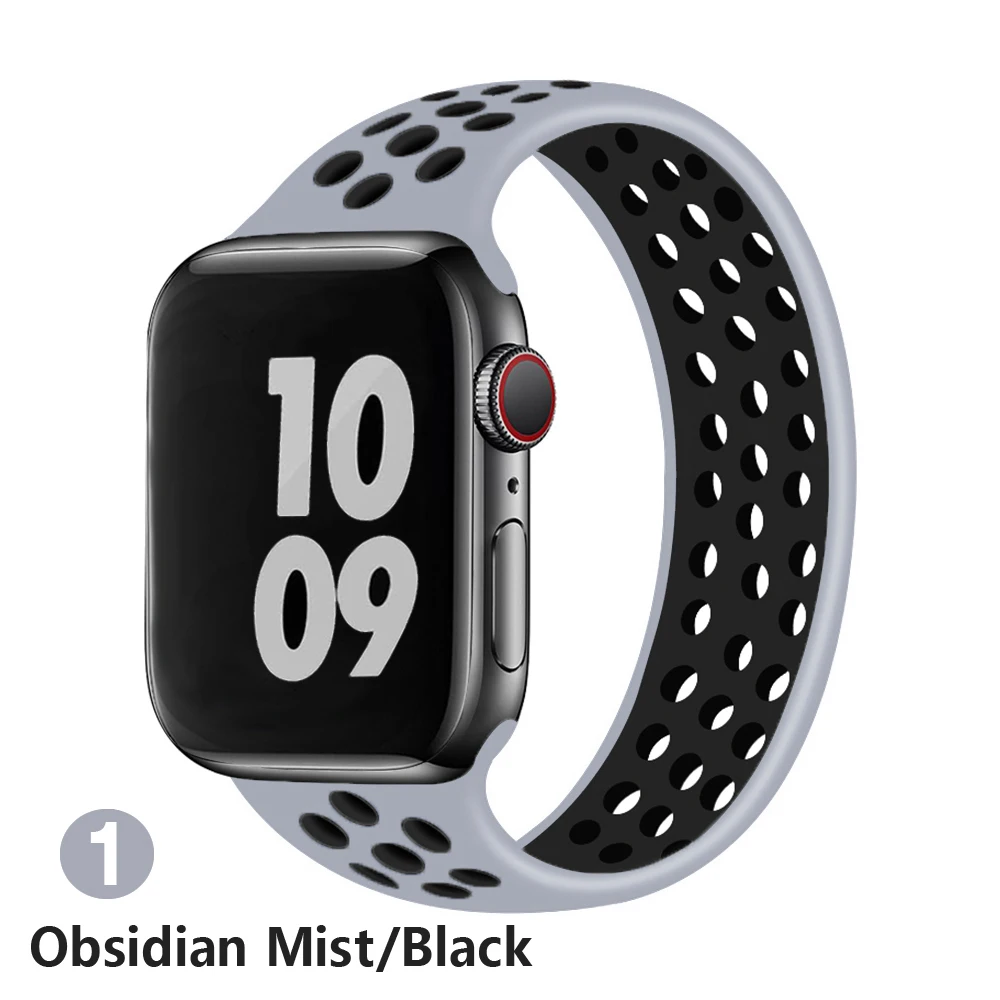 Silicone Solo Loop Strap for Apple Watch Band - Ultra Comfortable Replacement Bracelet